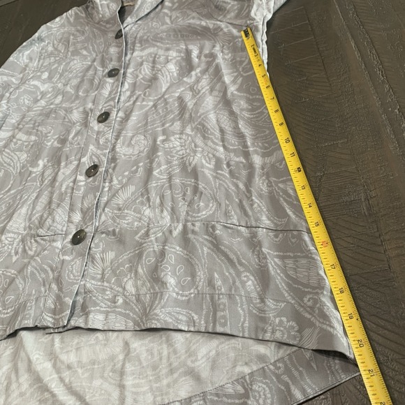 Soft Surroundings Button Paisley Tie 3/4 Sleeve Jacket Top Women's - Size L - Picture 7 of 9